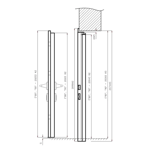 Metalinės vidaus durų vertikalūs išmatavimai Metalinės vidaus durų vertikalūs išmatavimai